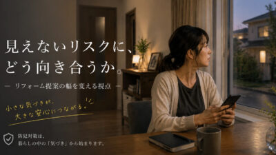 「見えないリスクに、どう向き合うか。」― リフォーム提案の幅を変える視点 ―